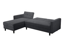 Schlafsofa >Hannover II< in dunkel-grau, Cord - 213x82x153cm (BxHxT)