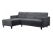 Schlafsofa >Hannover II< in dunkel-grau, Cord - 213x82x153cm (BxHxT)