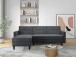 Schlafsofa >Hannover II< in dunkel-grau, Cord - 213x82x153cm (BxHxT)