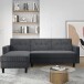 Schlafsofa >Hannover II< in dunkel-grau, Cord - 213x82x153cm (BxHxT)
