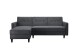 Schlafsofa >Hannover II< in dunkel-grau, Cord - 213x82x153cm (BxHxT)