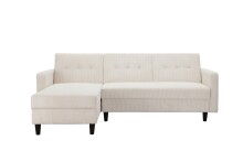 Schlafsofa >Hannover II< in Creme-Weiß, Cord - 213x82x153cm (BxHxT)