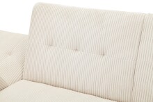Schlafsofa >Hannover II< in Creme-Weiß, Cord - 213x82x153cm (BxHxT)