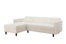 Schlafsofa >Hannover II< in Creme-Weiß, Cord - 213x82x153cm (BxHxT)