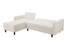 Schlafsofa >Hannover II< in Creme-Weiß, Cord - 213x82x153cm (BxHxT)
