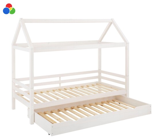 Hausbett >Athen2< in Kiefer massiv 3 verschiedene Farben - 208x165x98cm (BxHxT)