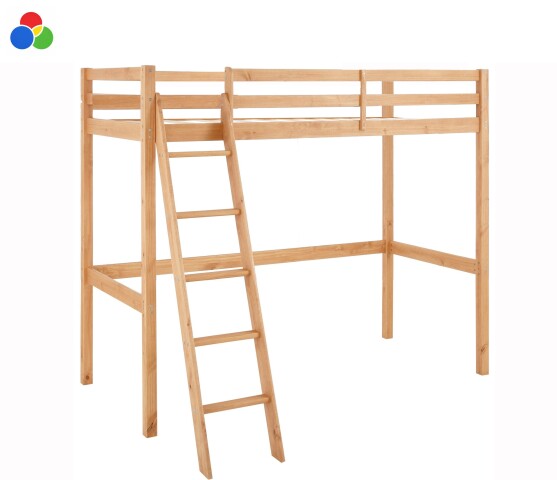 Hochbett >Athen2< in Kiefer 3 verschiedene Farben - 98x175x208cm (BxHxT)