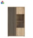 Stauraumvitrine >ARANK< in Mauvella Eiche sand oder schwarz - 93,1x161,7x41,7cm (BxHxT)