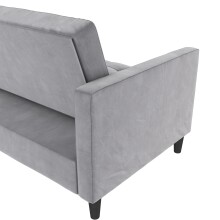 Schlafsofa >Palermo< in Grau, Samt - 213x82x154cm (BxHxT)