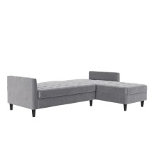 Schlafsofa >Palermo< in Grau, Samt - 213x82x154cm (BxHxT)