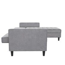 Schlafsofa >Palermo< in Grau, Samt - 213x82x154cm (BxHxT)