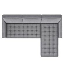 Schlafsofa >Palermo< in Grau, Samt - 213x82x154cm (BxHxT)