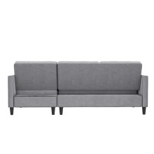 Schlafsofa >Palermo< in Grau, Samt - 213x82x154cm (BxHxT)