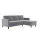 Schlafsofa >Palermo< in Grau, Samt - 213x82x154cm (BxHxT)