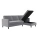 Schlafsofa >Palermo< in Grau, Samt - 213x82x154cm (BxHxT)