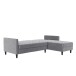 Schlafsofa >Palermo< in Grau, Samt - 213x82x154cm (BxHxT)