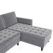 Schlafsofa >Palermo< in Grau, Samt - 213x82x154cm (BxHxT)