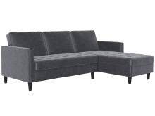 Schlafsofa >Palermo< in Anthrazit, Samt -...