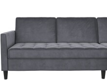 Schlafsofa >Palermo< in Anthrazit, Samt - 213x82x154cm (BxHxT)