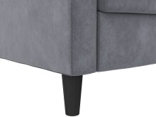 Schlafsofa >Palermo< in Anthrazit, Samt - 213x82x154cm (BxHxT)