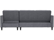 Schlafsofa >Palermo< in Anthrazit, Samt - 213x82x154cm (BxHxT)
