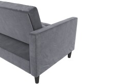 Schlafsofa >Palermo< in Anthrazit, Samt - 213x82x154cm (BxHxT)