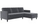 Schlafsofa >Palermo< in Anthrazit, Samt - 213x82x154cm (BxHxT)