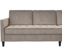 Schlafsofa >Palermo< in Taupe, Samt - 213x82x154cm (BxHxT)