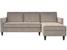 Schlafsofa >Palermo< in Taupe, Samt - 213x82x154cm (BxHxT)