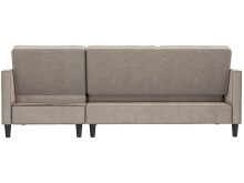 Schlafsofa >Palermo< in Taupe, Samt - 213x82x154cm (BxHxT)