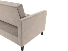 Schlafsofa >Palermo< in Taupe, Samt - 213x82x154cm (BxHxT)