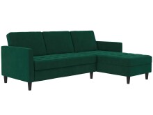 Schlafsofa >Palermo< in Dunkelgrün, Samt -...