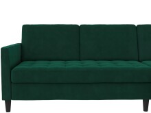 Schlafsofa >Palermo< in Dunkelgrün, Samt - 213x82x154cm (BxHxT)