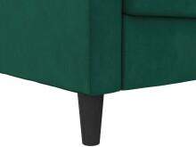 Schlafsofa >Palermo< in Dunkelgrün, Samt - 213x82x154cm (BxHxT)