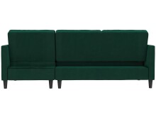 Schlafsofa >Palermo< in Dunkelgrün, Samt - 213x82x154cm (BxHxT)