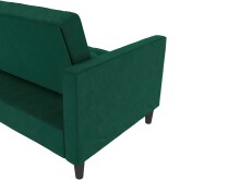 Schlafsofa >Palermo< in Dunkelgrün, Samt - 213x82x154cm (BxHxT)