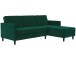 Schlafsofa >Palermo< in Dunkelgrün, Samt - 213x82x154cm (BxHxT)