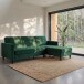 Schlafsofa >Palermo< in Dunkelgrün, Samt - 213x82x154cm (BxHxT)