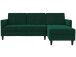 Schlafsofa >Palermo< in Dunkelgrün, Samt - 213x82x154cm (BxHxT)