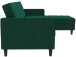 Schlafsofa >Palermo< in Dunkelgrün, Samt - 213x82x154cm (BxHxT)