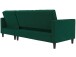 Schlafsofa >Palermo< in Dunkelgrün, Samt - 213x82x154cm (BxHxT)