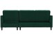 Schlafsofa >Palermo< in Dunkelgrün, Samt - 213x82x154cm (BxHxT)