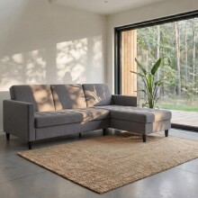 Schlafsofa >Palermo< in Grau, Leinenstoff-Optik - 213x82x154cm (BxHxT)