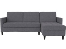 Schlafsofa >Palermo< in Grau, Leinenstoff-Optik - 213x82x154cm (BxHxT)
