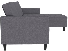 Schlafsofa >Palermo< in Grau, Leinenstoff-Optik - 213x82x154cm (BxHxT)