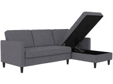 Schlafsofa >Palermo< in Grau, Leinenstoff-Optik - 213x82x154cm (BxHxT)