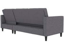 Schlafsofa >Palermo< in Grau, Leinenstoff-Optik - 213x82x154cm (BxHxT)