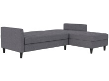 Schlafsofa >Palermo< in Grau, Leinenstoff-Optik - 213x82x154cm (BxHxT)