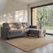 Schlafsofa >Palermo< in Grau, Leinenstoff-Optik - 213x82x154cm (BxHxT)