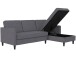 Schlafsofa >Palermo< in Grau, Leinenstoff-Optik - 213x82x154cm (BxHxT)